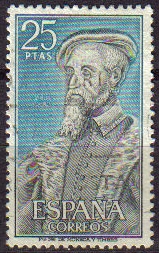 ESPAÑA 1967 1794 Sello Personajes Españoles Andrés Laguna usado Espana Spain Espagne Spagna Spanje Spanien 